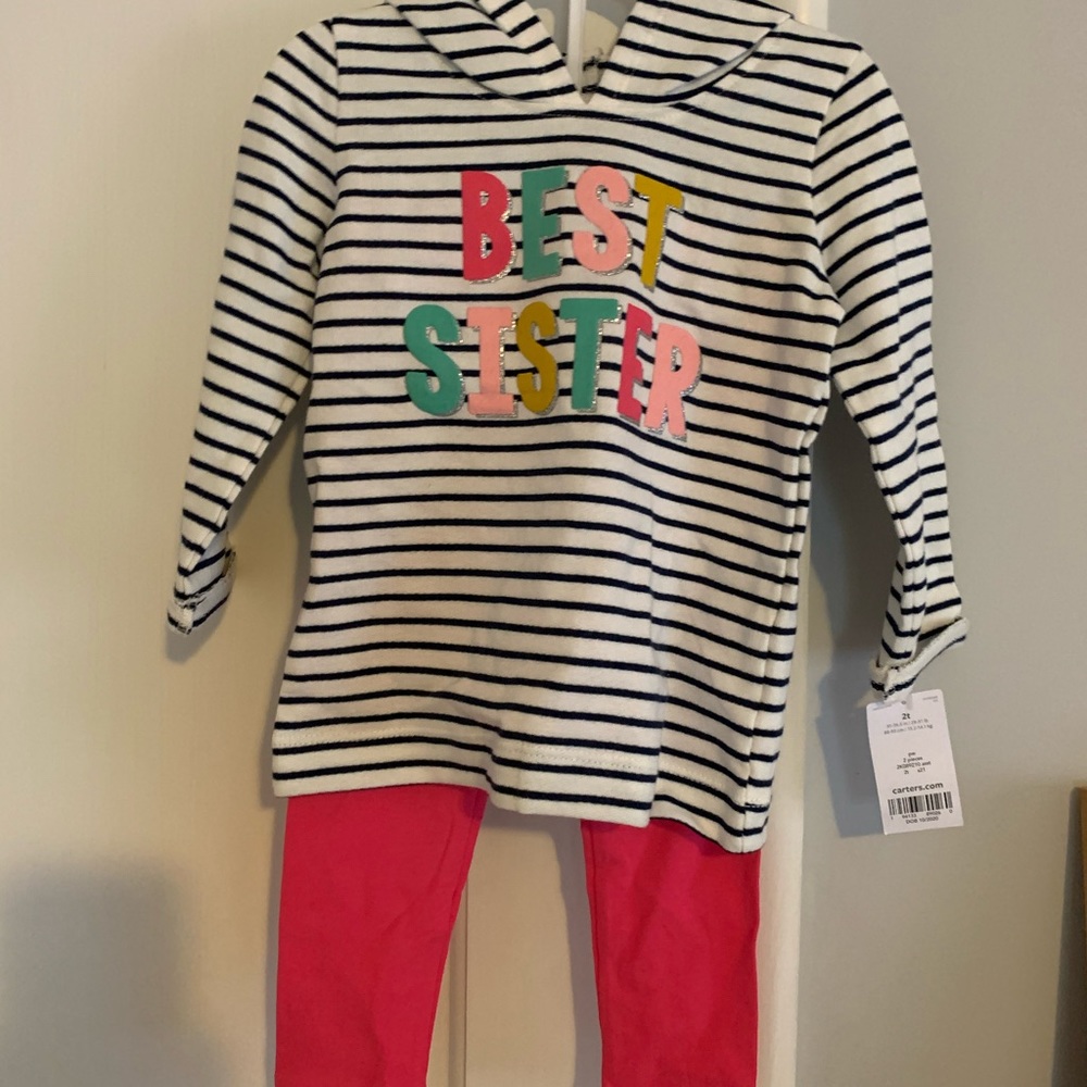 Carter’s 2T Best Sister Set NWT